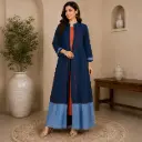Women's Navy Blue Layered Kurta Dress | Designer Ethnic Long Kurti with Inner Dress