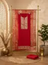 Crimson Red Chanderi Silk Unstitched Suit Material with Banarasi Dupatta
