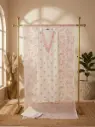 Ivory Chanderi Silk Floral Embroidered Unstitched Suit Material