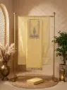 Pastel Yellow Chanderi Silk Embroidered Unstitched Suit Set 