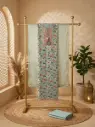 Sea Green Printed Unstitched Suit with Embroidered Neckline