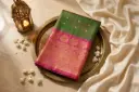 Dual-Tone Green and Rani Pink Kanchipuram Silk Saree