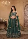 Bottle Green Embroidered Lehenga Choli Set with Dupatta 
