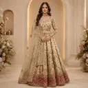 Women's Beige Multicolor Embroidered Lehenga Choli with Net Dupatta for Wedding and Festive Wear Set
