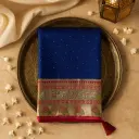 Royal Blue Traditional Silk Saree with Rich Floral Zari Border