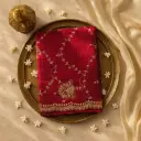 Exquisite Crimson Red Designer Saree with Intricate Zari Embroidery