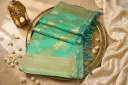 Sea Green Banarasi Chanderi Silk Zari Woven Saree