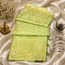 Elegant Mint Green Banarasi Silk Saree with Woven Zari Border & Tassels