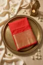 Scarlet Red Pure Silk Saree with Rich Zari Border