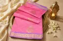 Pink and Purple Art Silk Saree with Zari Border