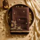 Elegant Chocolate Brown Designer Saree with Exquisite Embellished Border