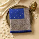 Royal Blue Silk Saree with Elaborate Paisely Zari Border