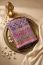 Royal Purple Banarasi Bandhani Georgette Meenakari Jangla Saree