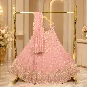 Women's Blush Pink Embroidered Lehenga Choli with Matching Dupatta