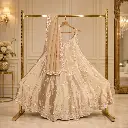 Women's Champagne Beige Bridal Lehenga Choli with Floral Embroidery and Matching Dupatta