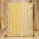 Women's Yellow Ivory Saree with Floral Embroidery and Two Tone Design