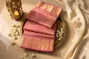 Rose Pink Handloom Silk Saree with Rich Gold Zari Border