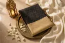 Black and Gold Woven Pure Silk Saree