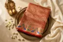 Crimson Red Paithani Silk Saree with Zari Peacocks