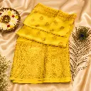 Elegant Lemon Yellow Soft Silk Saree with Gold Zari Buta & Rich Woven Border