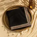 Elegant Black Embroidered Designer Saree with Floral Zari Border