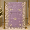 Elegant Mauve Embroidered Saree with Scalloped Floral Border