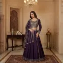 Royal Purple Embroidered Art Silk Lehenga Choli Set