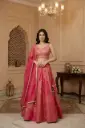Rani Pink Embroidered Silk Lehenga Choli Set