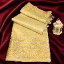 Light Gold Silk Saree with Jacquard Weave, Zari Border & Tassels