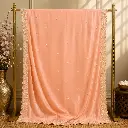 Peach Pink Embellished Saree with Scalloped Lace Border