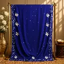 Royal Blue Embellished Saree with Floral Stone Work