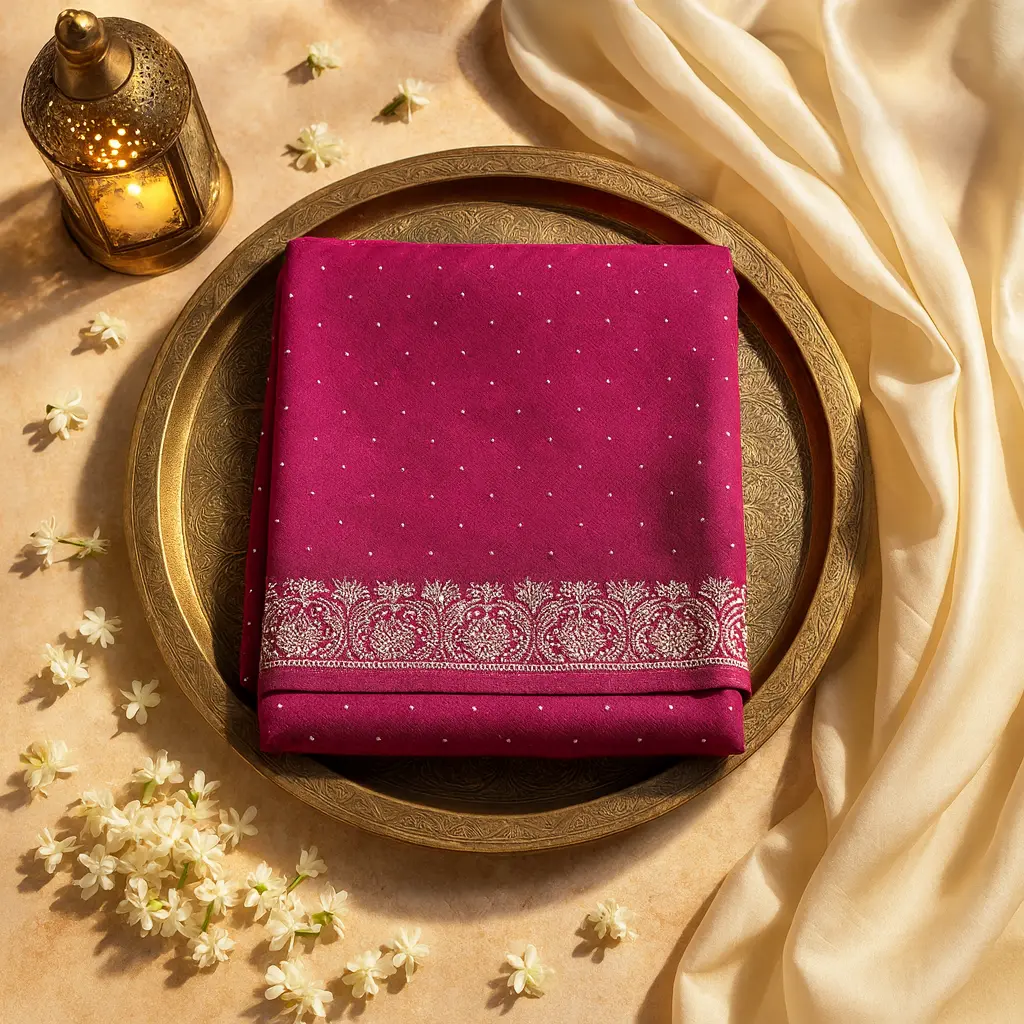 Exquisite Magenta Embellished Designer Saree with Intricate Border