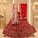 Women's Red Bridal Lehenga Choli with Rich Embroidery and Dual Dupattas