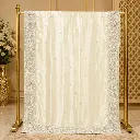 Elegant Ivory Saree with Silver Embroidery and Sequin Border