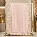 Women's Blush Pink Saree with Floral Embroidery and Ornate Border