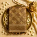 Elegant Brown Bandhani Silk Saree With Intricate Zari Embroidery 