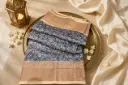 Indigo Blue Printed Chanderi Saree with Woven Zari Border