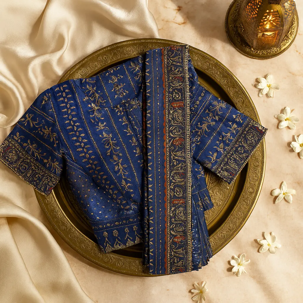Elegant Navy Blue Designer Saree with Traditional Intricate Print