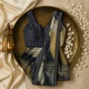 Luxury Designer Sequin Abstract Print Saree with Designer Blouse