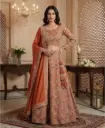 Rust Orange Hand Embroidered Silk Paisley Lehenga Choli Set