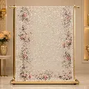 Ivory Floral Embroidered Saree with Pastel Rose Border