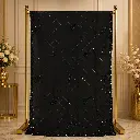Elegant Black Net Saree with Sequin Lattice, Floral Motifs and Beaded Border