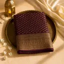 Elegant Deep Purple Embellished Designer Saree with Zari Border
