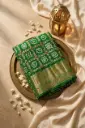 Emerald Green Gaji Silk Nakshi Bandhani Saree