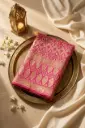 Rani Pink Banarasi Khaddi Georgette Bandhani Jangla Saree
