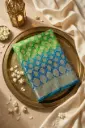 Dual Shade Green and Blue Banarasi Bandhani Georgette Saree