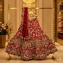 Women's Maroon Bridal Lehenga Choli with Heavy Embroidery and Net Dupatta