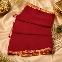 Elegant Maroon Plain Cotton Silk Saree with Rich Golden Zari Border
