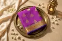 Magenta Dual-Tone Silk Saree with Gold Zari Pallu 