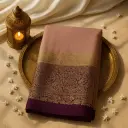 Elegant Mauve Silk Saree with Rich Traditional Zari Border